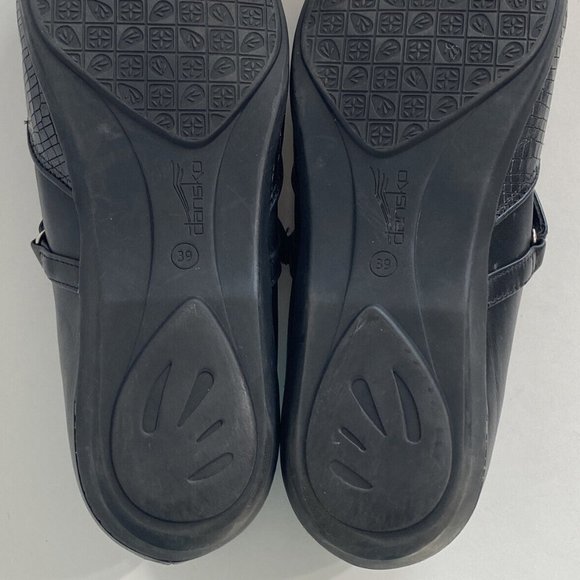 Dansko Nanette Black Leather Croc Print Mary Jane Flats Shoes Women's 39 US 8.5 - Picture 14 of 16